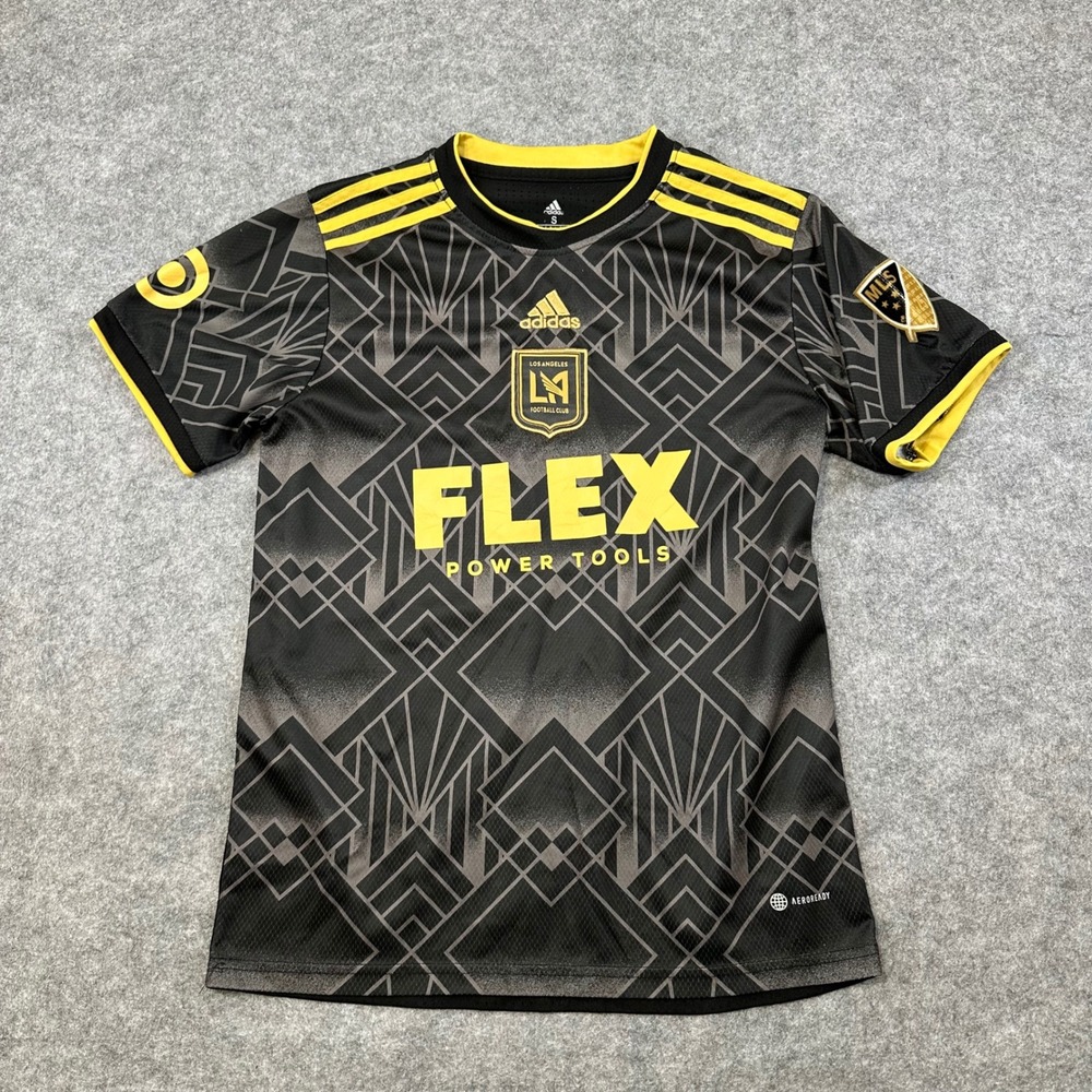 Adidas‎ LAFC Soccer Jersey Mens Small Black Gold Los Angeles Football Club Shirt